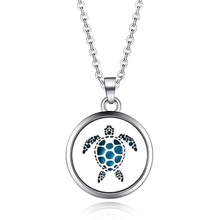 316L черепаха ароматерапия с парфюмом диффузный медальон из нержавеющей стали кулон ожерелье Арома эфирное масло диффузное модное ювелирное изделие