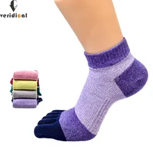 VERIDICAL, хлопковые носки хорошего качества для женщин и девочек, цветные носки с большими полосками, носки с пятью пальцами, calcetines, носки по щиколотку, 5 пар/лот