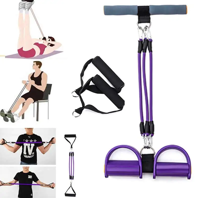High Fitness Resistance Pull Ropes Foot Bands Latex Pedal Exerciser Women Men Sit Up Yoga Equipment DOG88