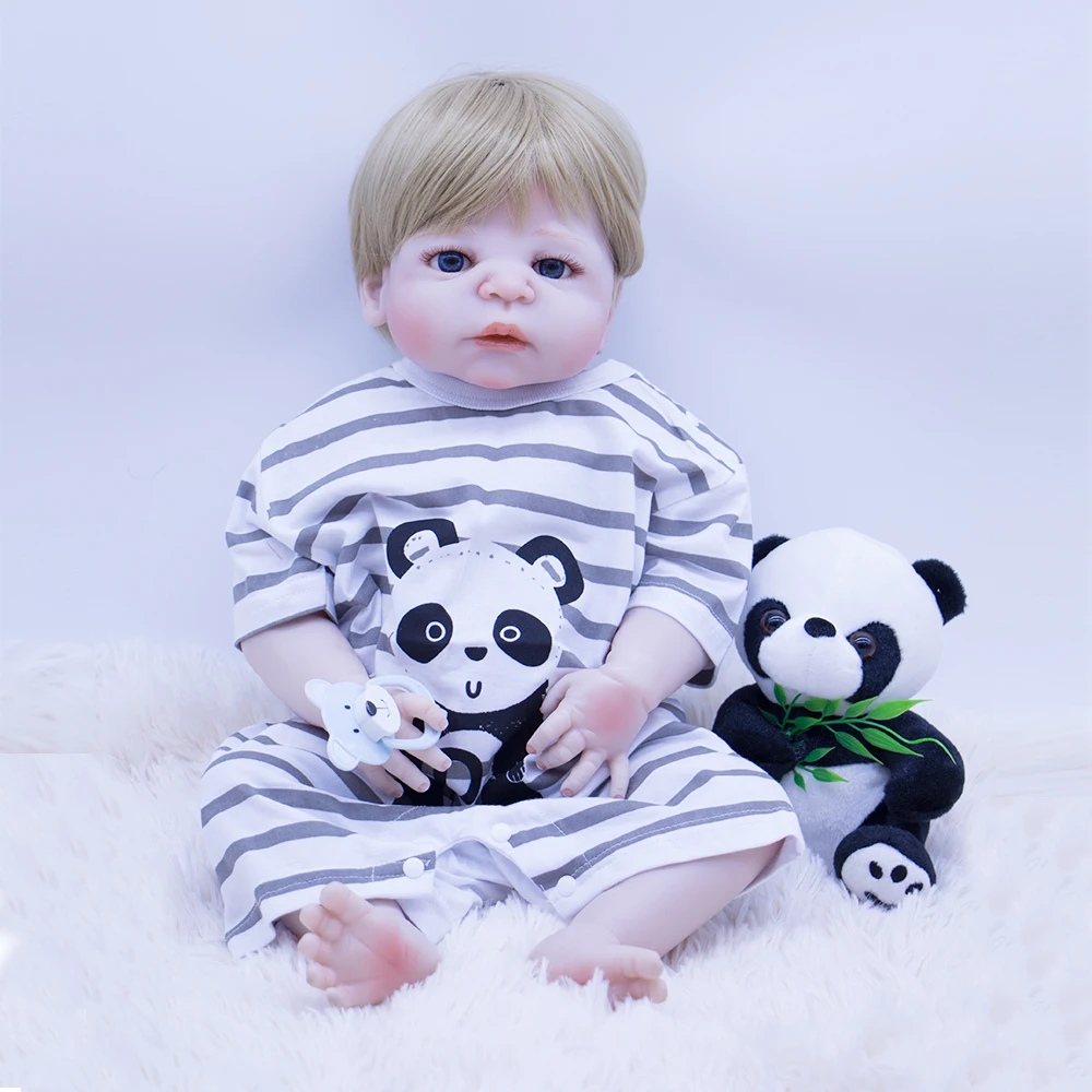 Кукла bebe reborn 55 см высокое качество силиконовая для маленьких мальчиков куклы с