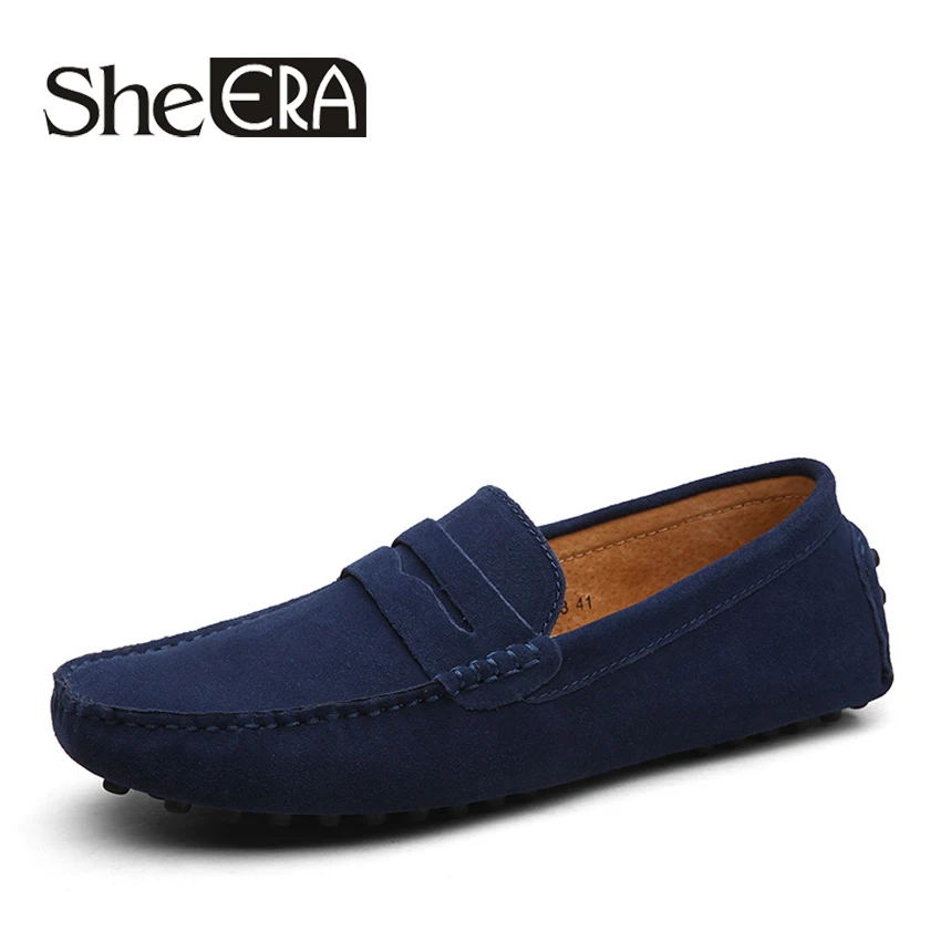 

2017 New Arrivals Men Genuine Leather Shoes Slip On Boat Moccasins Breathable Zapatos Hombre High Quality Cow Leather Men Shoes