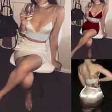 CHAMSGEND Для женщин пикантные вечерние ночное белье комплект из 2 частей Bodycon Тощий Топ бинты юбка Прямая 1M8