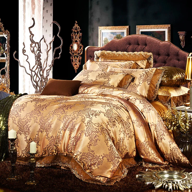 100% modal Natural Green Satin Jacquard four piece bedding package for special offer 1.8 meters bed | Дом и сад
