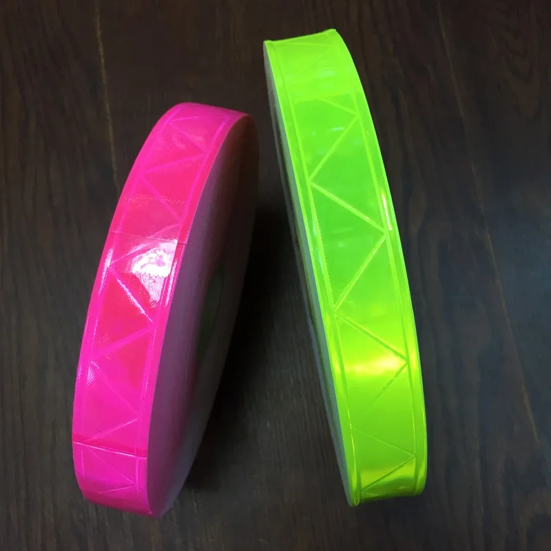 

2.5CM*50M Reflective PVC Strip Fluorescent Warning Tape Night Flashing Safety Material Garment Accessories