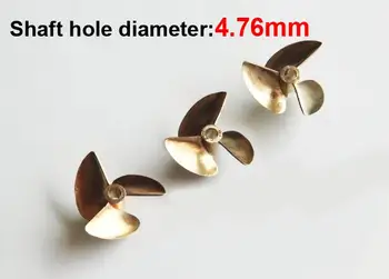 

Free Shipping RC Boat 3 blades brass copper three-blades propeller paddle diameter 37mm, shaft hole 4.76mm Positive