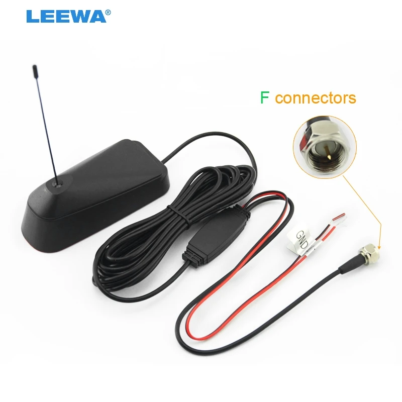 Активная цифровая ТВ антенна с усилителем LEEWA Car F Connector # CA929|car digital tv antenna|active