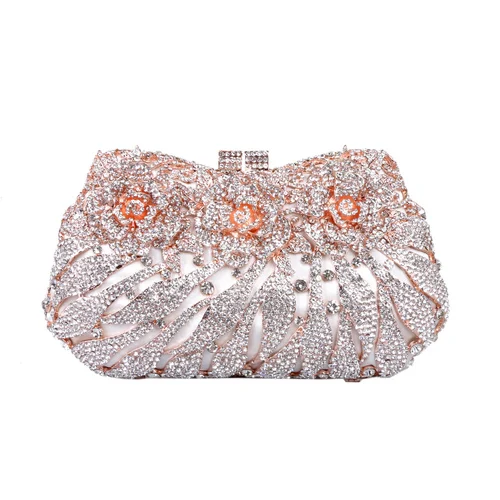 DAIWEI Роскошные театральные сумочки с кристаллами женские вечерние сумочки дамские свадебные официальные клатчи сумка для банкета клатчи на день BL121 - Цвет: champagne