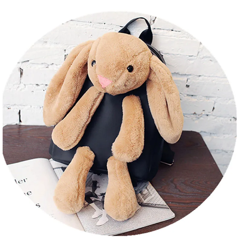Cute Rabbit Plush Backpack for Women Girls 3D Cartoon Toy Backpack for