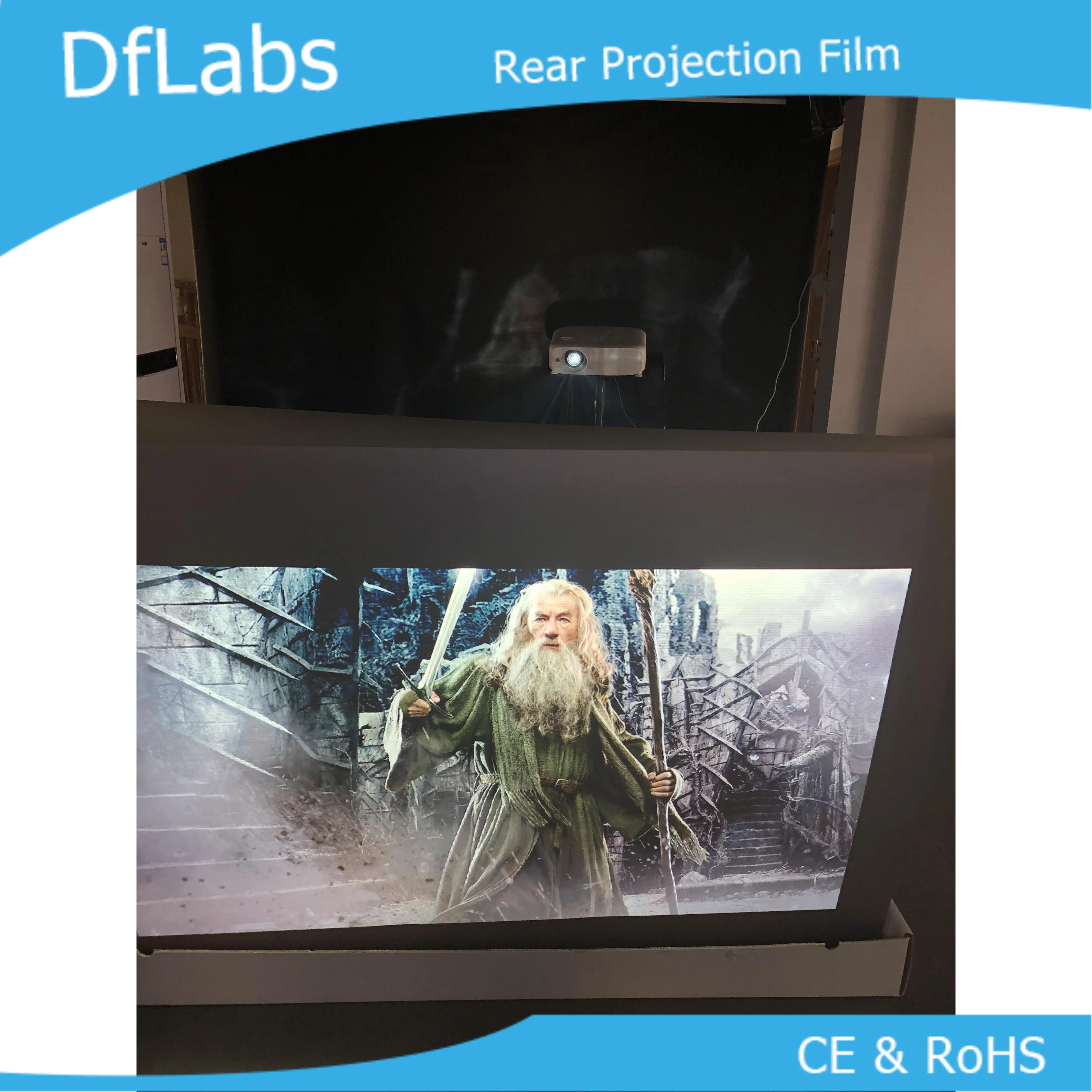 DfLabs 600 мм * 1524 темно серая цветная пленка для задней проекции экрана рекламы на