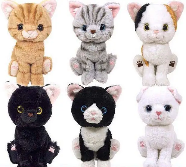 japanese kitten cat 20cm big eyes simulation plush stuffed cat grey