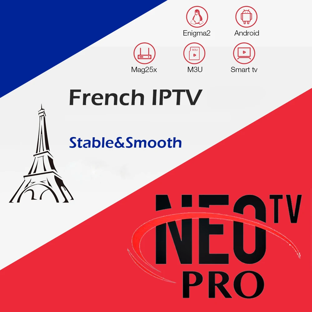 

French IPTV Subscription Neotv Pro Full 1800+Live 2000+VOD Support Android m3u enigma2 mag for Smart TV Box Arabic France Code