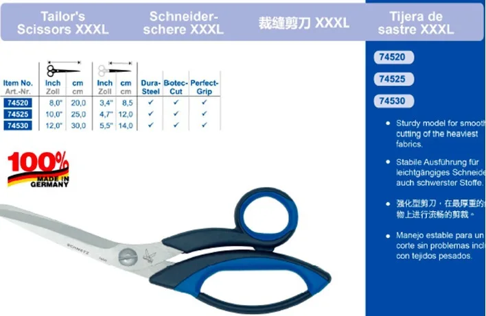 SCHMETS ножницы для промышленного usu 74520 швейные TAILOR'S XXXL сделано в Германии 8 дюймов