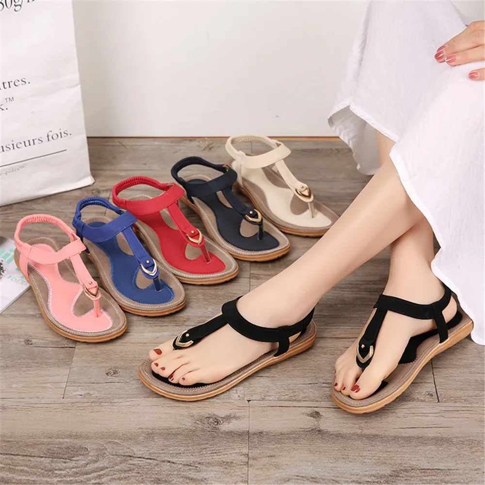 

Women's Sandals Shoes Rubber low-heeled flat Casual Summer Microfiber \Flax \PU Flip Flops Comfortable Soft Beach Slippers Shoes