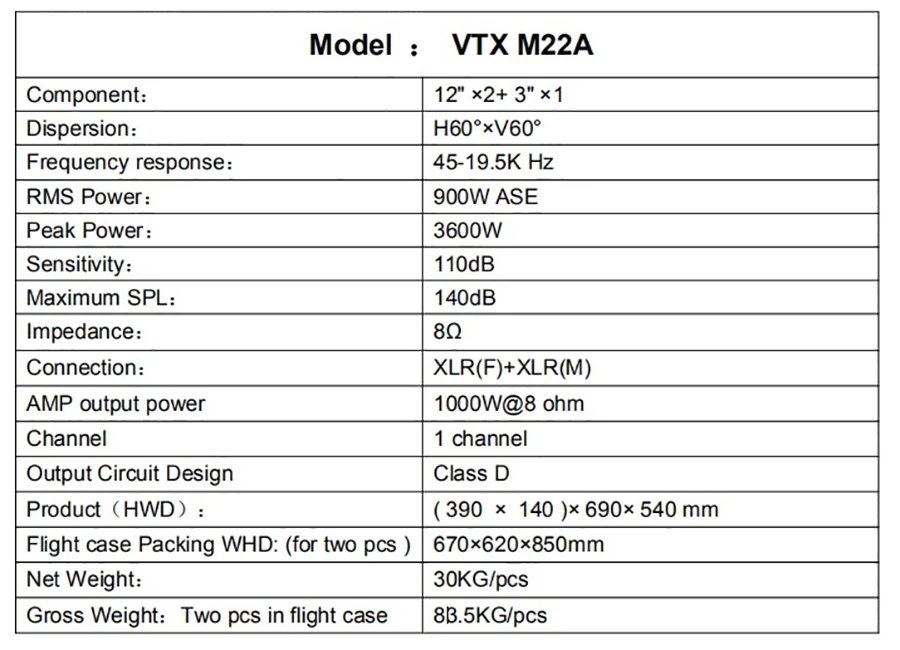 ACTPRO. Аудио профессиональный монитор VTX M22 сценический монитор двойной 12 дюймовый монитор динамики