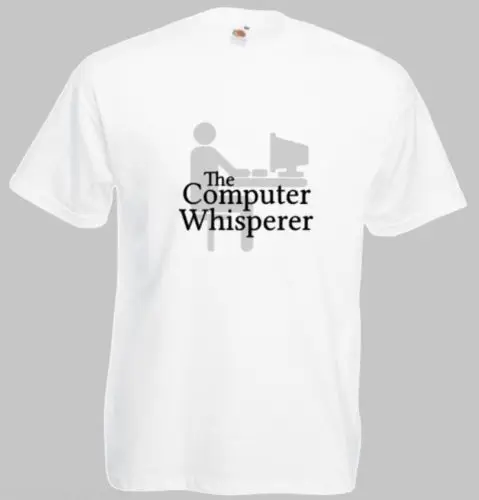 

computer whisperer white t shirt men's nerd geek GIFT, fotl, XL Cool Casual pride t shirt men Unisex New Fashion tshirt