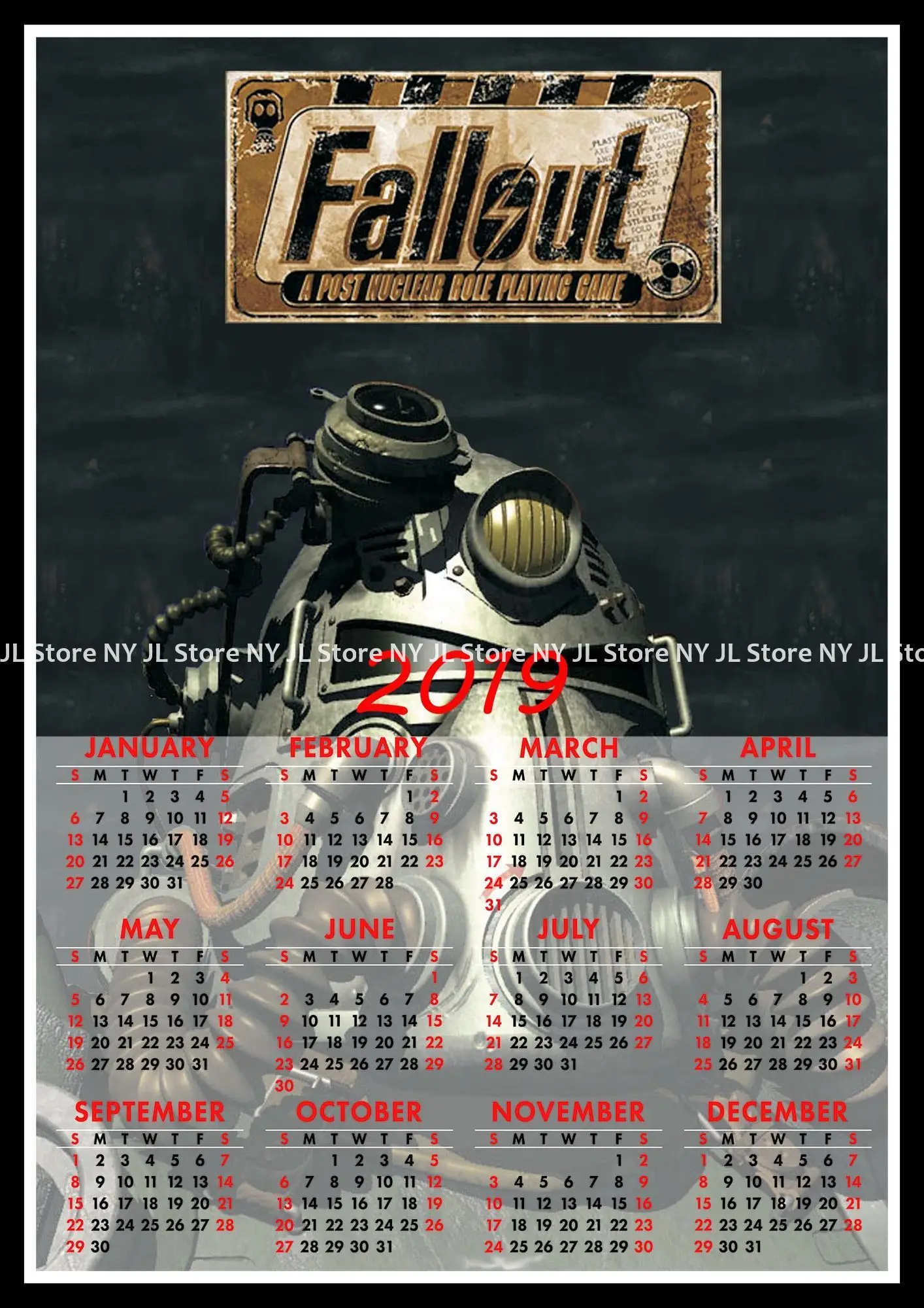 Fallout 3 игра плакат Серии A 2019 календарь домашние декоративные принадлежности