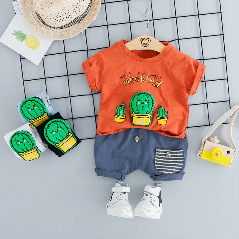 

Fasion baby summer clothing set for 1year toddler boys clothes sets short sleeve tshirt +pants children sport suit kids outfits