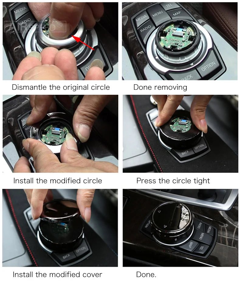  IDrive Car Multimedia Button Knob Cover Ceramic Black for BMW X1 F25 X3 X4 F15 X5 F16 X6 1 2 3 5 Series F10 F20 F30 F34 (9)