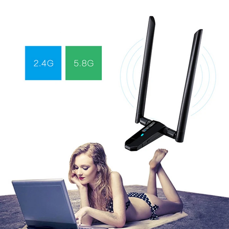 

Ac 1200M Dual Band Wireless Usb3.0 Wifi Adapter Antennas Networks Card For Desktop Laptop Winxp/7/8/8.1/10