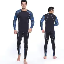 Брендовая мужская футболка с длинным рукавом Рашгард для MMA комплект термобелья компрессионная для кроссфита рубашки фитнес Леггинсы базовый слой 4XL