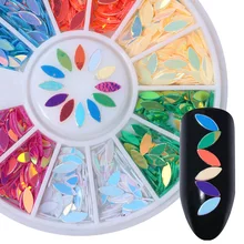 Marquise 3D украшение для ногтей, красочные блестки, маникюр, дизайн ногтей, украшение в колесах