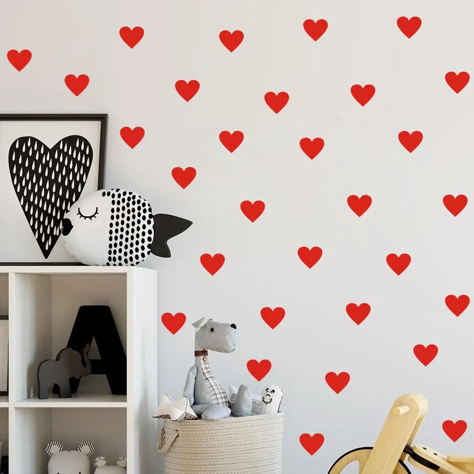 Little Hearts Wall Stickers Removable Home Decoration Wallpaper Decals Girl Room
