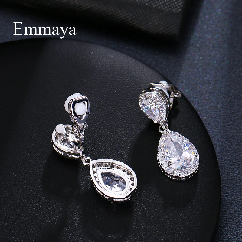Emmaya Fashion Jewllery Drop Zircon Clip Earrings Without Piercing Puncture Earrings For Women Wedding Jewelry ear clip earrings clip earrings ear clip