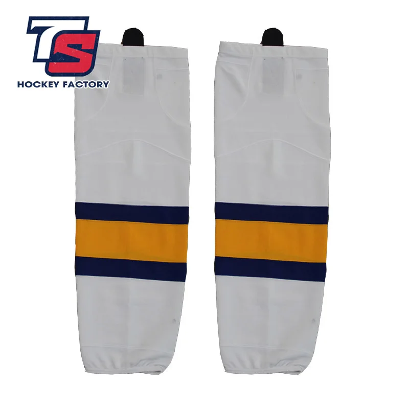 EALER free shipping 100% Polyester Breathable Sabres Ice Hockey Socks Cheap Shin Guards W009 high quality |