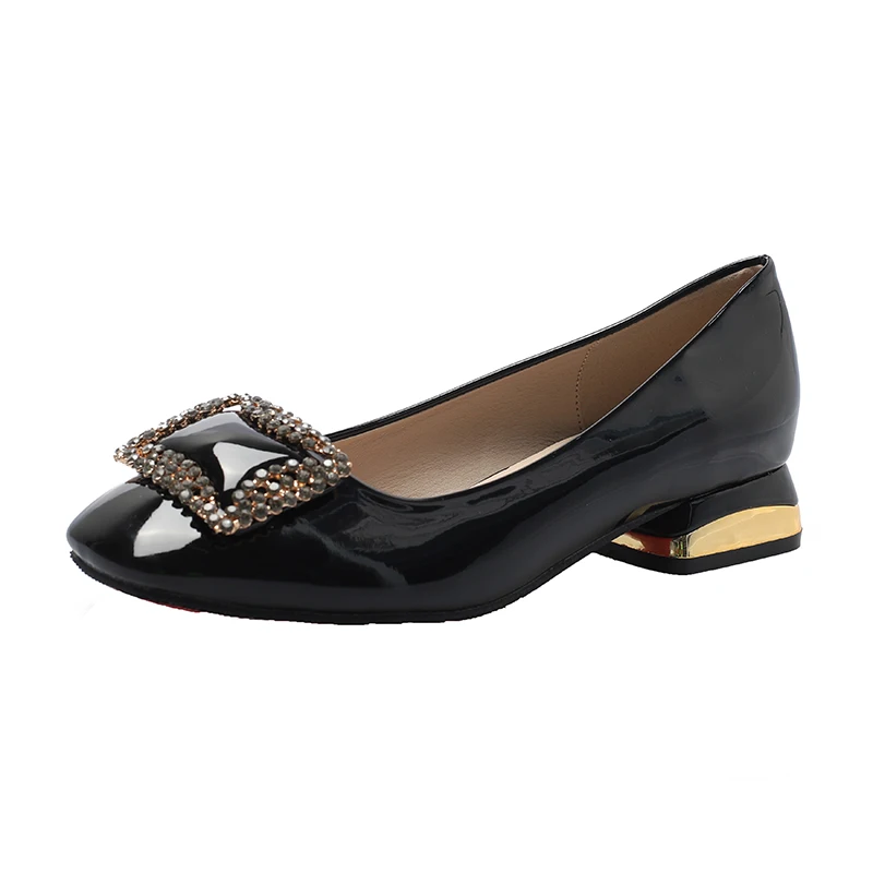 Woman Patent Leather Pumps Point toe New Autumn Classic Heel Pink Patent Leather Size 33-43 Office Lady High heels