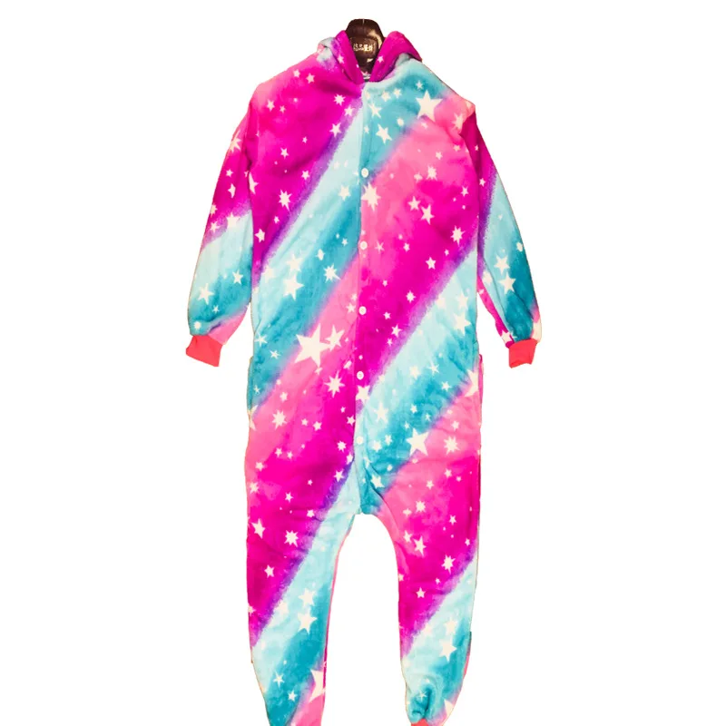 Фланелевые детские пижамы кигуруми, комплект зимних детских пижам с капюшоном и изображением животных Пикачу, пижамы для мальчиков и девочек, одежда для сна, комбинезоны - Цвет: Sky Pegasus