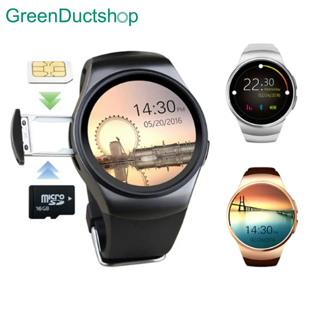 KingWear KW18 Bluetooth Смарт часы 1 3 ''ips Круглый циферблат Smartwatch телефон SIM карты TF