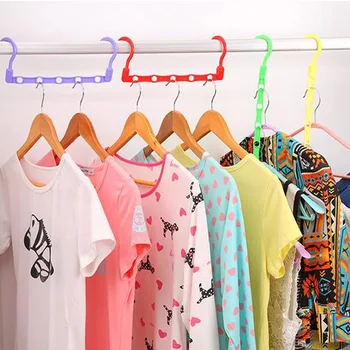 

1 Pcs Multi Layers Cloth Hanger Hook 5 Holes Storage Racks Plastic Coat Clothing Organizer Space Saver Helves For Bedroom