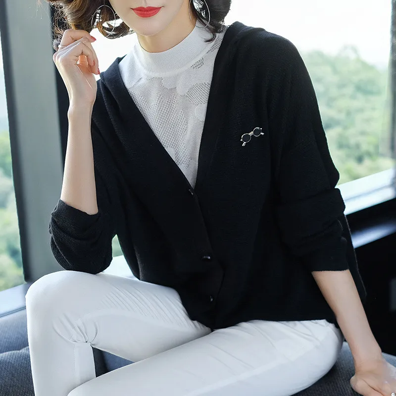 

Spring Autumn Knitted Sweater Women Single Breasted Cardigans Female Solid Comfortable Long Sleeve Thin Sweater