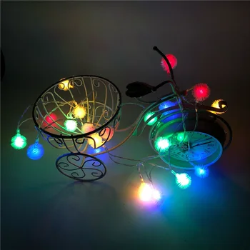 

Fur Ball Snowball Fairy String Lights Lamp Outdoor Garden Decoration Street Light Christmas New Year Decor 10 LED Glow Stick