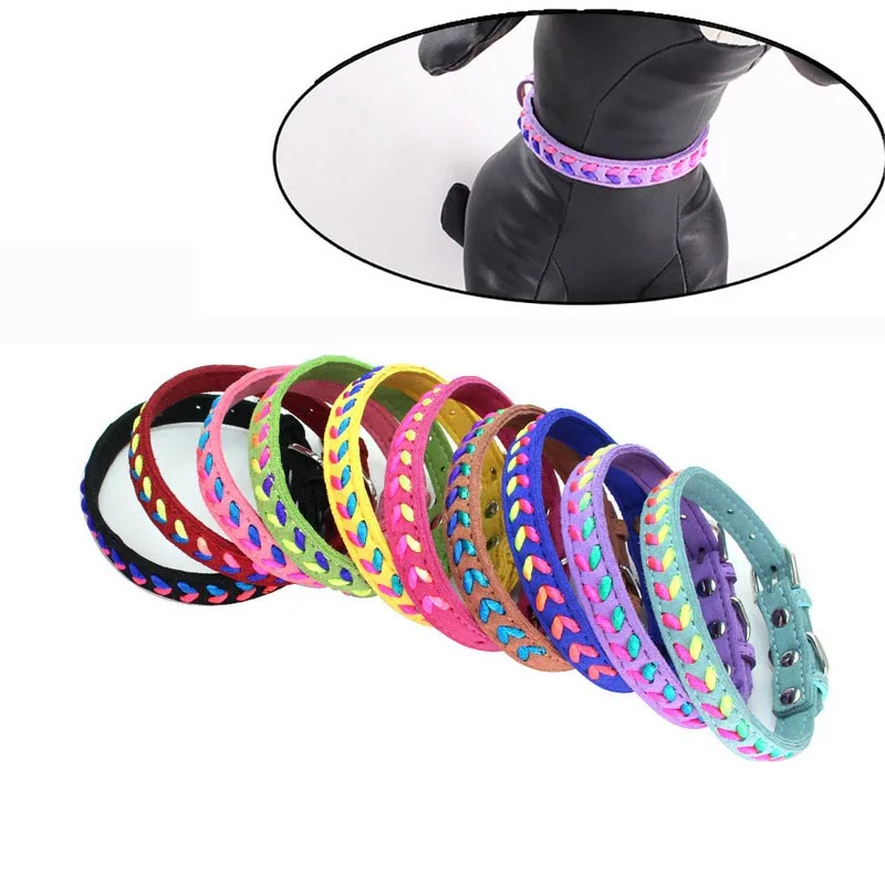 Hoomall 1PC Soft microfiber Dog Collar ColorfuL Woven Neck Collar For