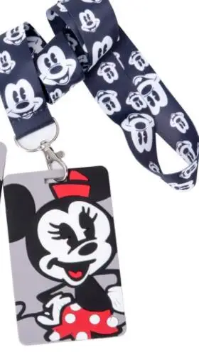 10 шт. мягкий силиконовый мультяшный персонаж Микки и Минни Маус Знак карты ID держатель с висит строка брелок TT-22 - Цвет: D