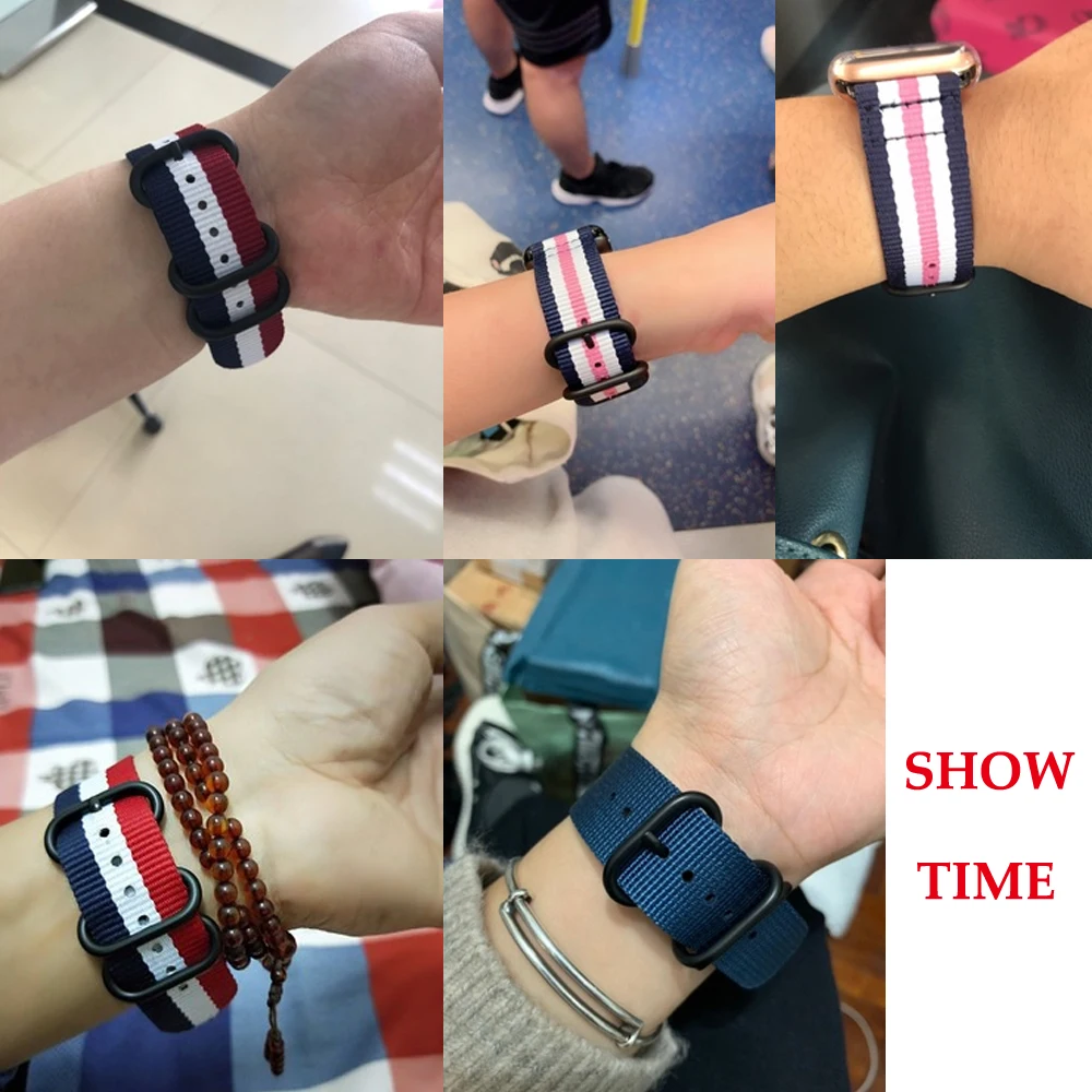 Ремешком Nato для Apple watch band 44 мм 40 correa наручных часов iwatch ремешок 42 38 версия