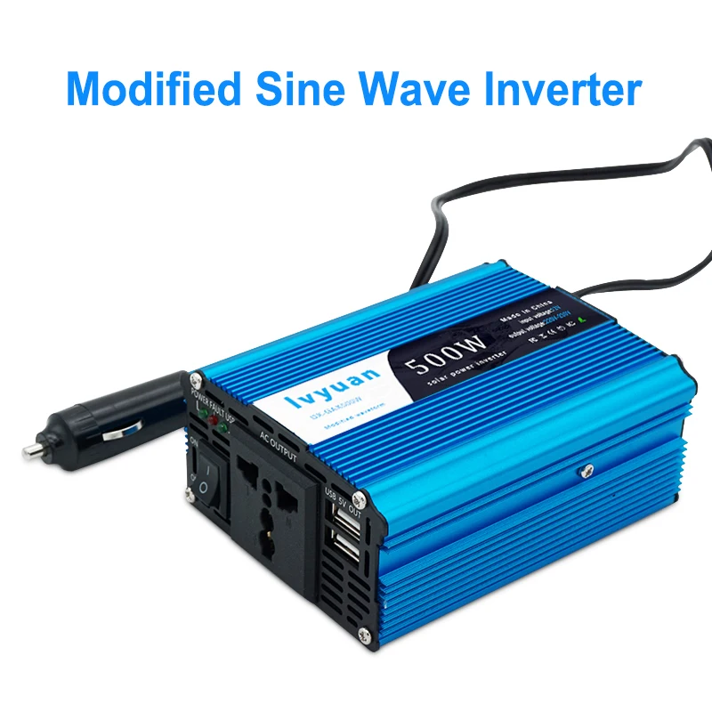 500W/1000W Car Power Inverter Converter DC 12V to AC 220V Modified Sine