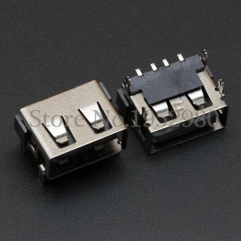 

New 10PCS 2.0 USB Connector Adapter SMT Female Socket 4 Feet 10.0mm High 4 Pin RoHS