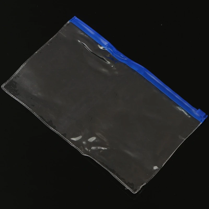 PVC Clear Plastic School Exam Stationery Case Pencil Pen Eraser Zipped Bag Pouch
