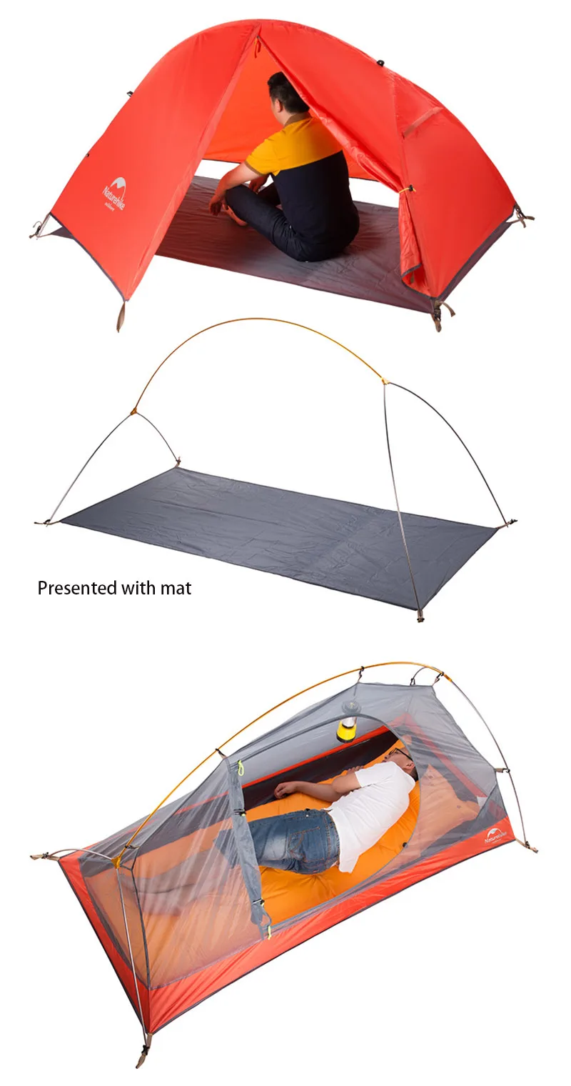 NatureHike 1 человек Сверхлегкий Палатка Открытый 3 сезона Водонепроницаемый палатка с юбкой NH18A095-D