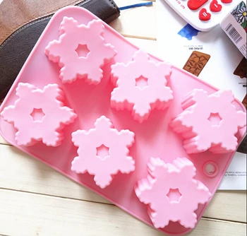 

20pcs/lot New 6 Holes snowflake Silicone Cake Mould Soap mould jelly mould chocolate mold Cake Decorating Tools