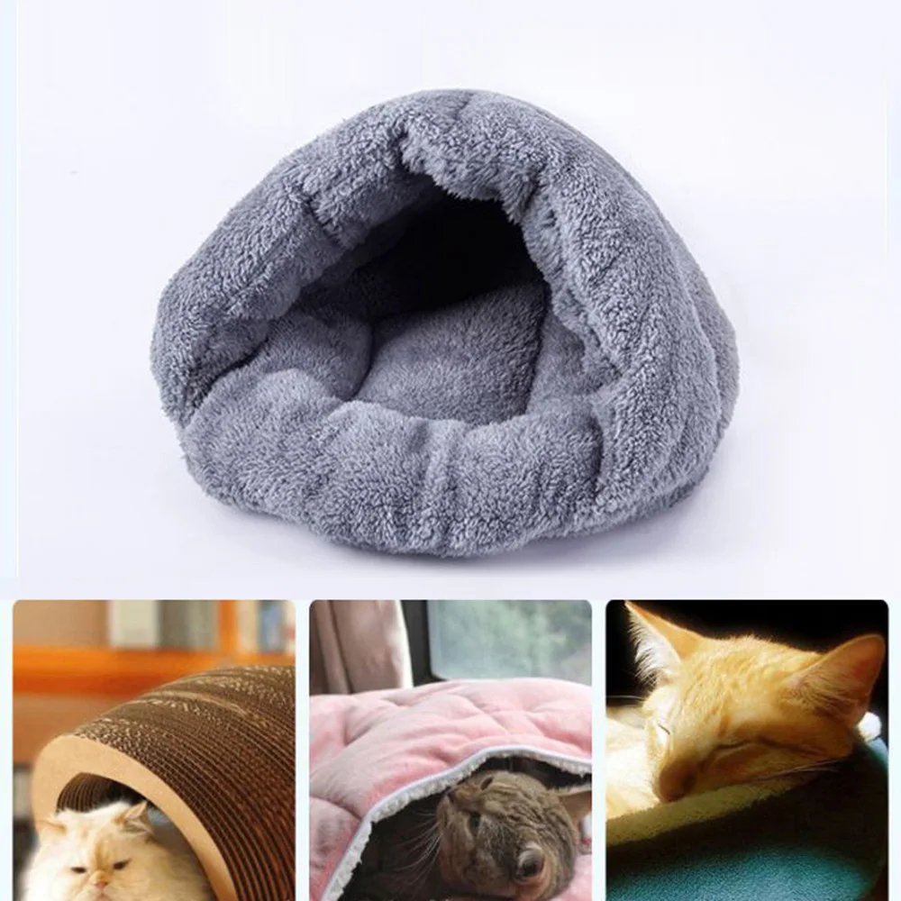 

1Pcs Solid Color Warm Soft Winter Pet Dog Cat Cave House Sleeping Bed Pad Nest