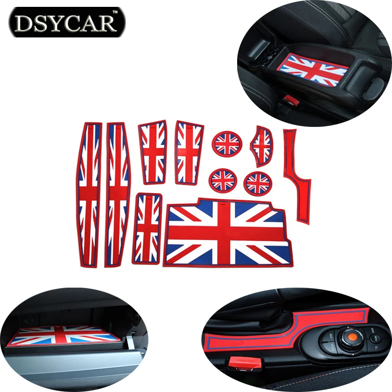 

DSYCAR 11Pcs/set High Quality Gate Slot Pad Silicone Car-cup Mat Non-slip Mat Car-styling Accessories For Mini Cooper S One F55