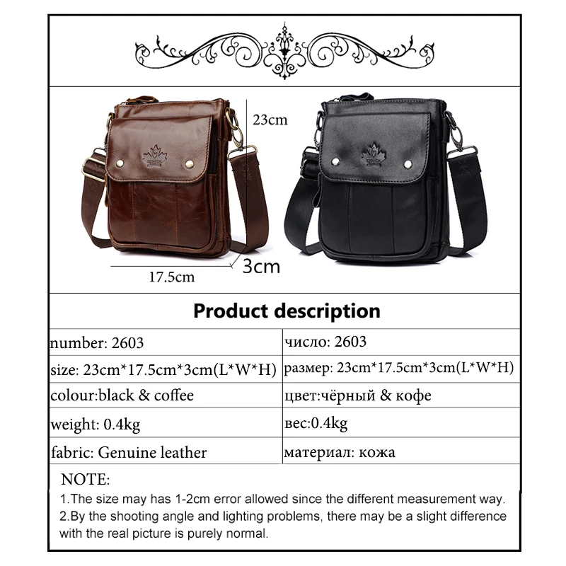 Men Genuine Leather Handbag Shoulder Messenger Bag Crossbody Bag New Fashion Bags For Men Flap Zipper Hasp KSK