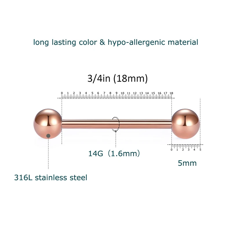 Кольца для ниппель приндлежности для пирсинга языка хирургические стальные нипплители пирсинг женские серебряные штанги 14 г 6 пар 1/"-9/16"-5/"-3/4"