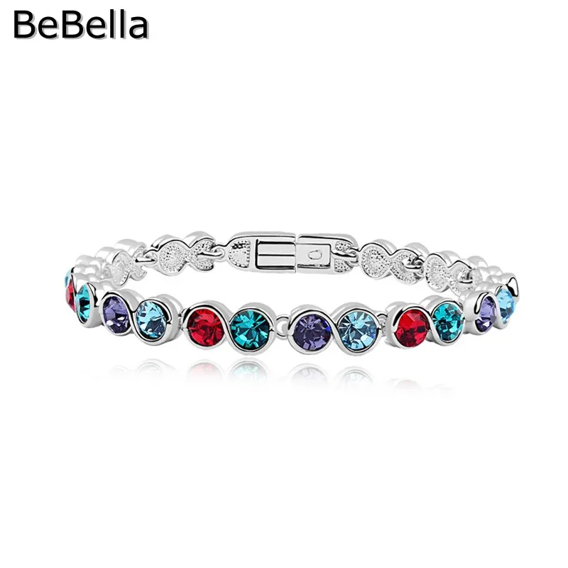 BeBella модные браслеты с кристаллами 6 цветов сделанные из чешских кристаллов
