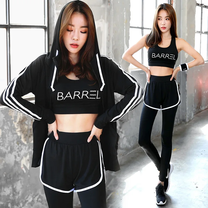 

Tracksuit for Women Three 3pcs Yoga Sets Sport Suit Gym Woman Sportswear Complete Sports Woman Jacket+bra+long Trousers Pants