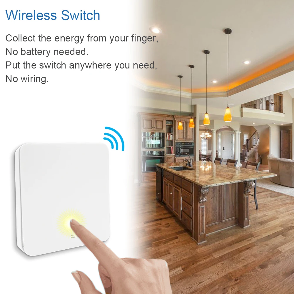 Lighting Wireless Switch Kinetic Self-Powered Wall Switch No Battery Needed 