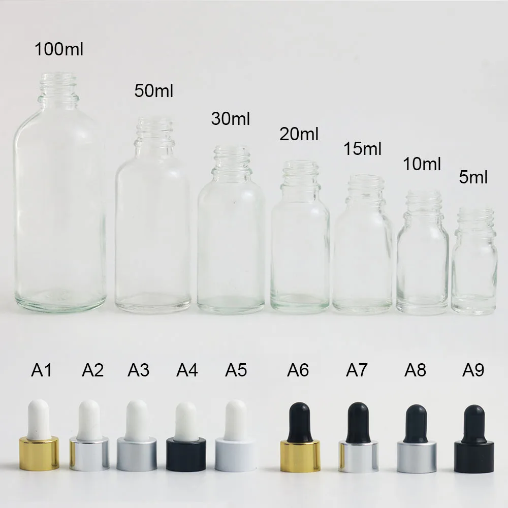 10 мл 20 мл 30 мл 50 мл 100 мл прозрачный стеклянный флакон-капельница многоразового использования Эфирное ароматерапевтическое масло парфюмерная Пипетка для жидкости контейнер